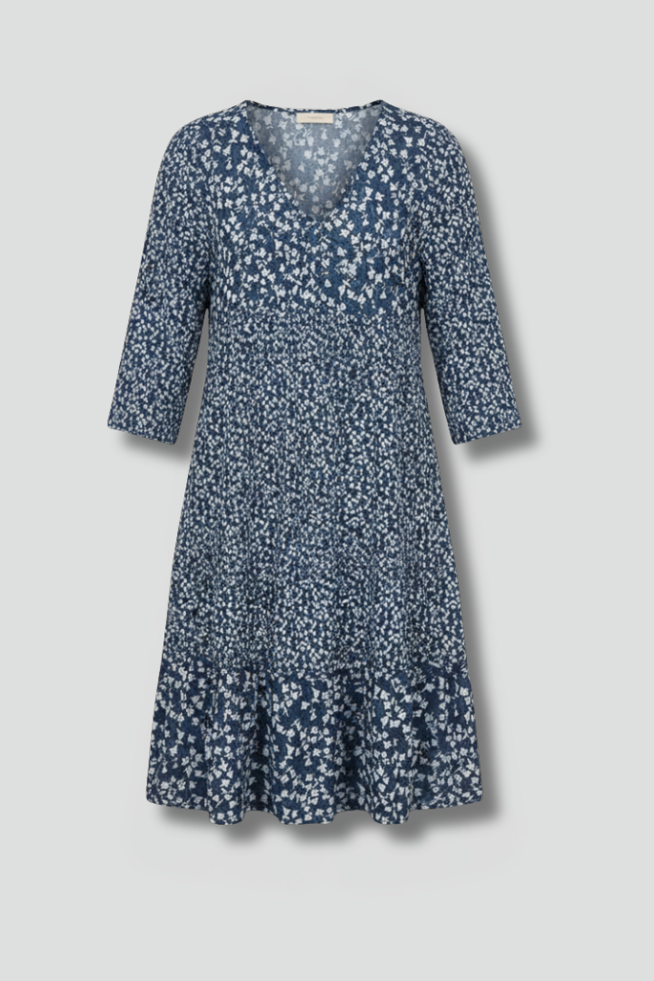 Oksana | Women's Midi Dress with Structured Fit and Plain Surface