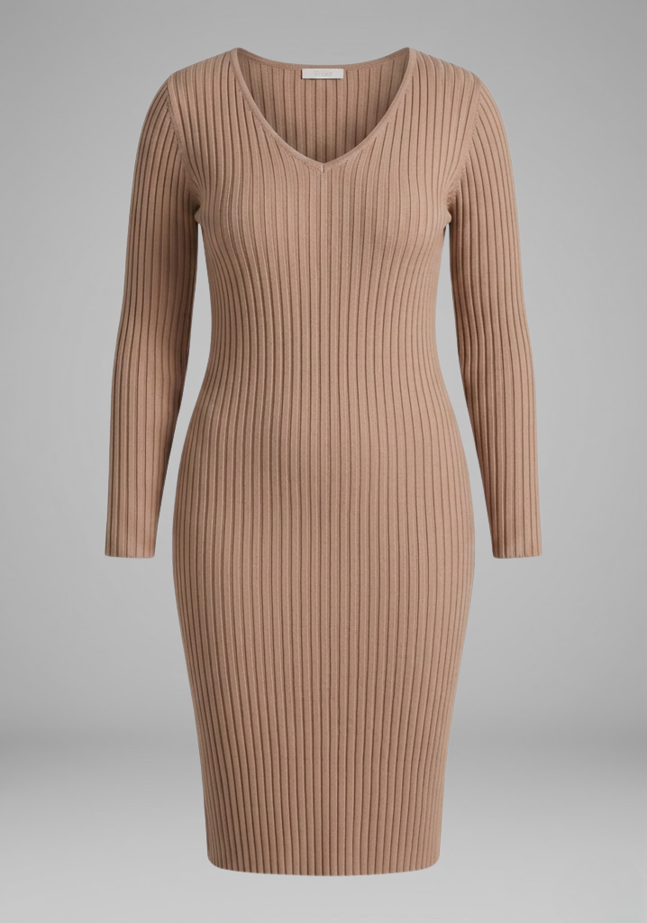 Rosalind | Women’s V-Neck Long-Sleeve Bodycon Midi Dress