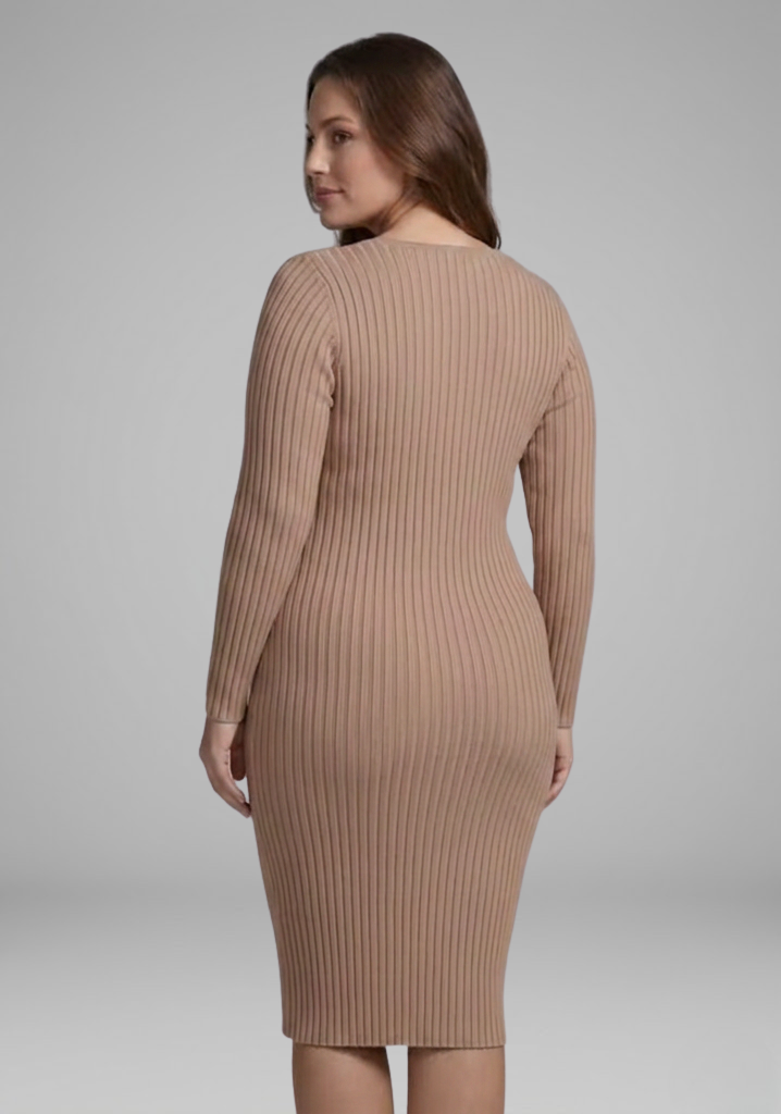 Rosalind | Women’s V-Neck Long-Sleeve Bodycon Midi Dress