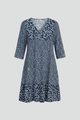 Patience | Women's Midi Dress with V-Neckline and Smocked Waist