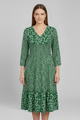 Patience | Women's Midi Dress with V-Neckline and Smocked Waist