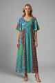 Regina | Women's Midi Dress with Paisley Pattern and Round Neckline