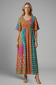 Regina | Women's Midi Dress with Paisley Pattern and Round Neckline