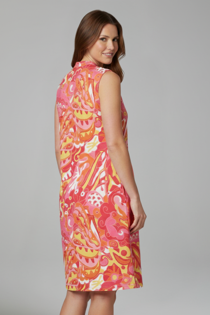 Polly | Women's Midi Dress with V Neckline and Side Pockets