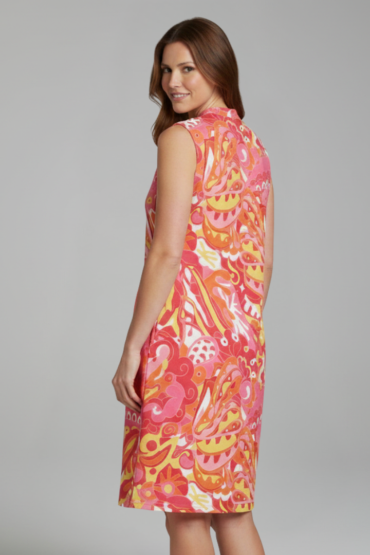 Polly | Women's Midi Dress with V Neckline and Side Pockets