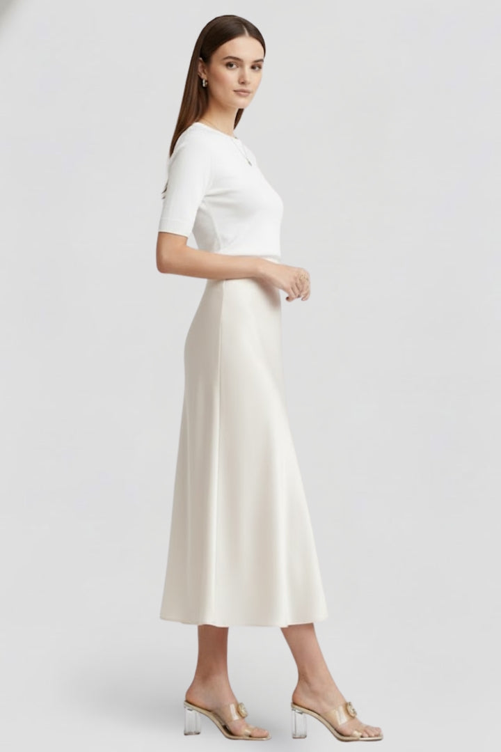 Godiva | Women's Midi Skirt with High Waist and Draped Cut