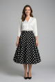 Gabriela | Women's Midi Skirt with High Waist and Polka Dot Print