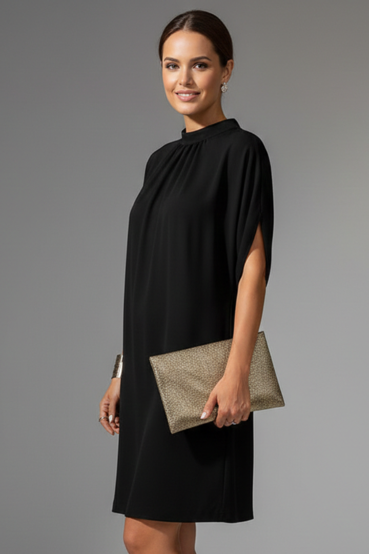 Sadie | Women's Mini Dress with Mock Neck and Slit Sleeves