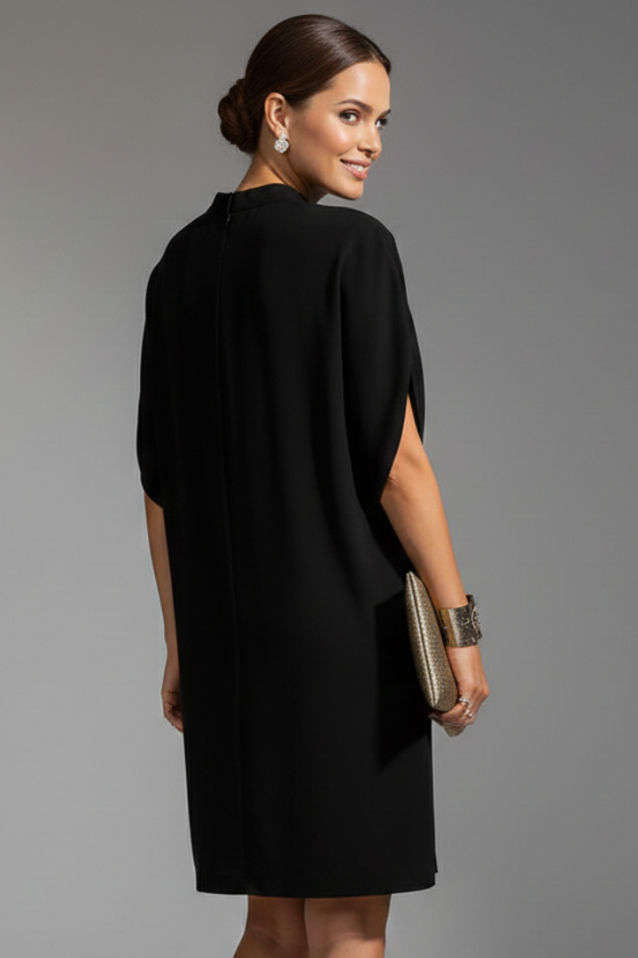 Sadie | Women's Mini Dress with Mock Neck and Slit Sleeves