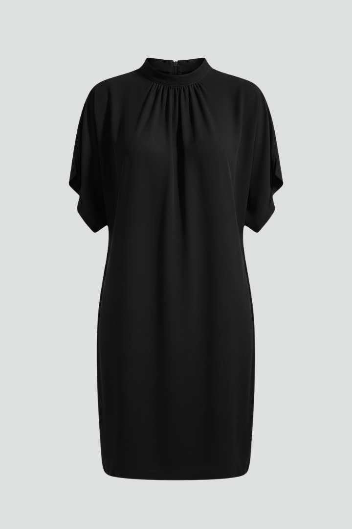 Ninon | Women's Mini Dress with Mock Neck and Split Sleeves