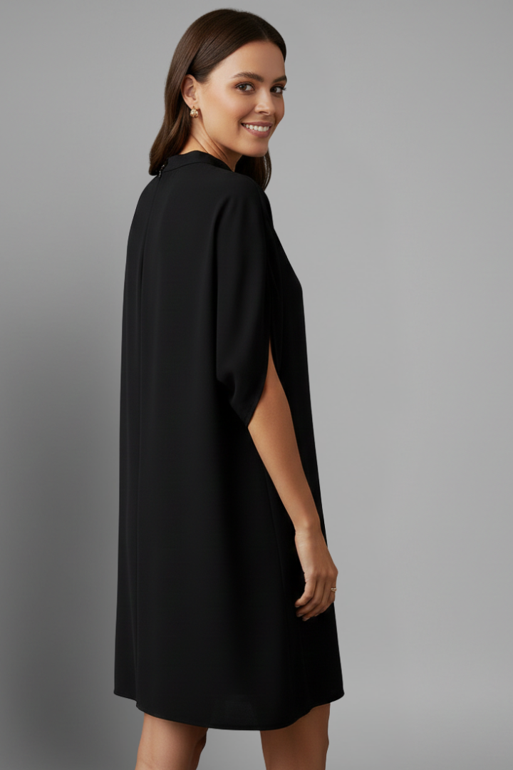 Ninon | Women's Mini Dress with Mock Neck and Split Sleeves