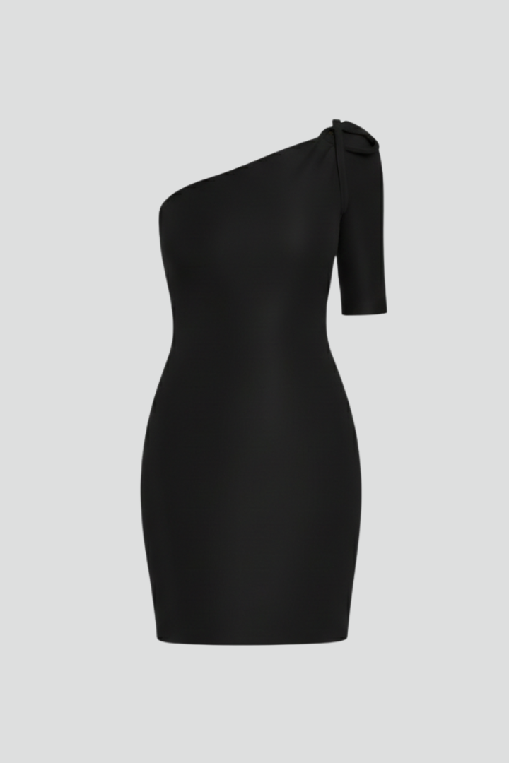 Georgina | Women’s Mini Dress with One-Shoulder Neckline and Strap Detail