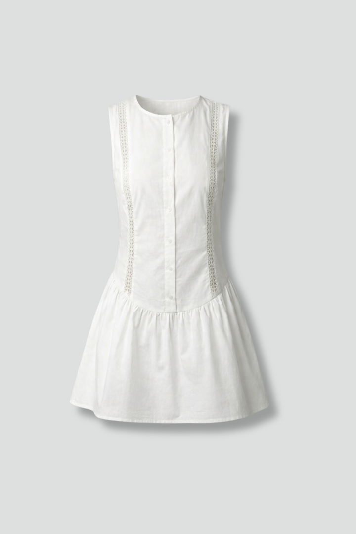 Ludovica | Women's Mini Dress with Round Neck and Side Cutouts