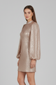 Letitia | Women's Mini Dress with Round Neckline and Long Sleeves