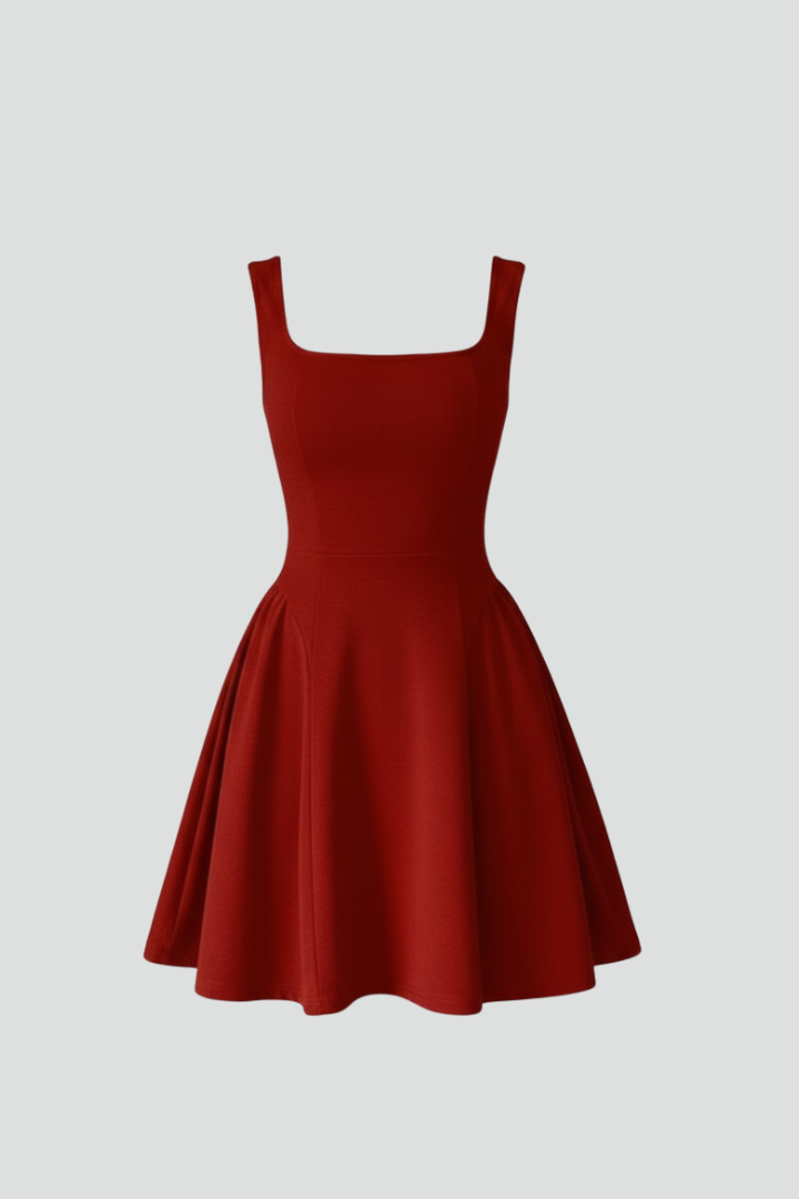 Noelle | Women's Mini Dress with Square Neck and Sleeveless Design