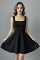 Noelle | Women's Mini Dress with Square Neck and Sleeveless Design
