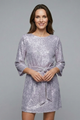Nella | Women's Mini Dress with Tie Waist and Long Sleeves