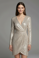 Modesta | Women's Mini Dress with V Neckline and Sequin Surface