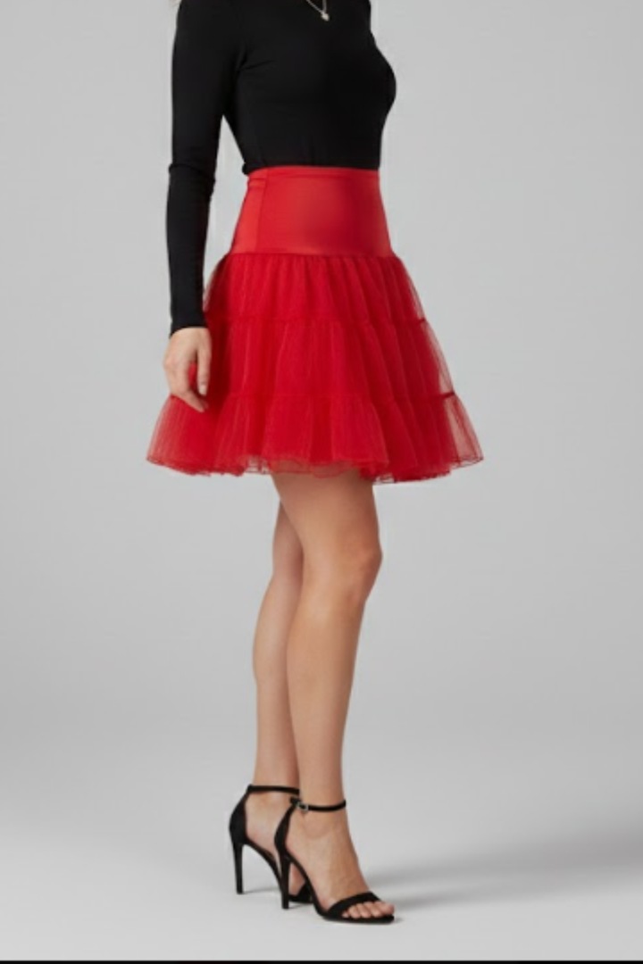 Eugenia | Women's Mini Skirt with Elastic Waist and Tiered Mesh