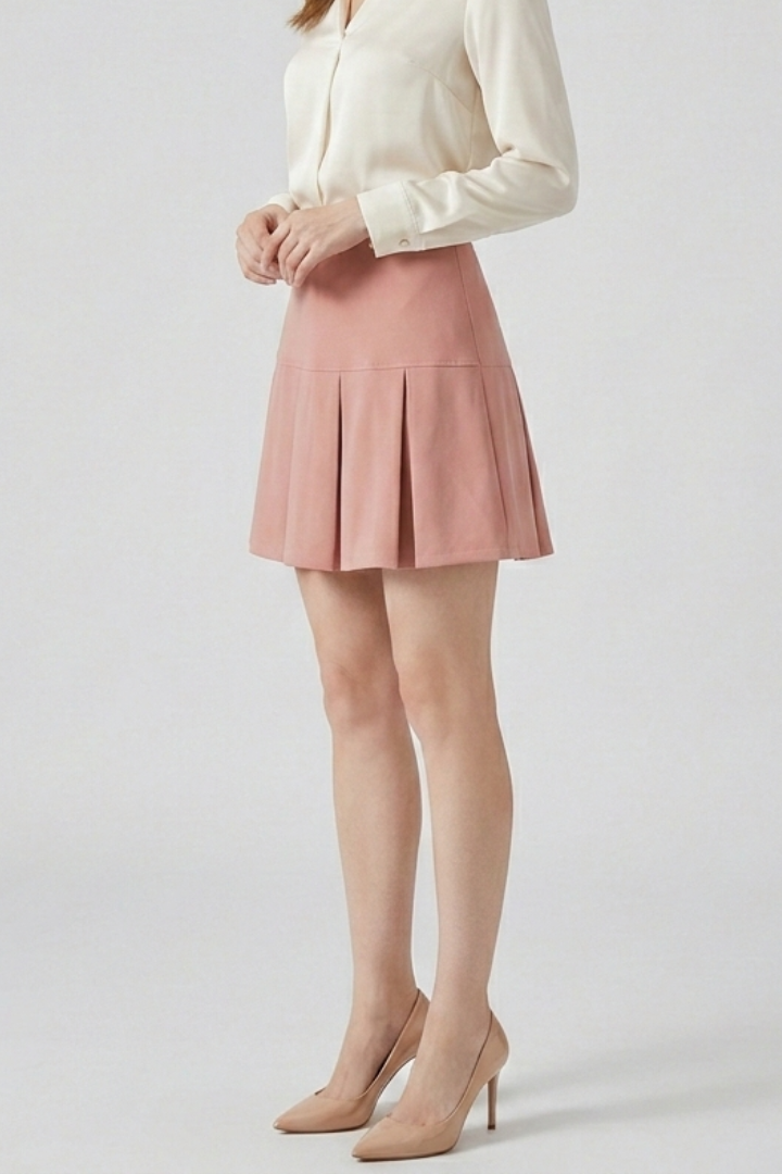 Fidelia | Women's Mini Skirt with Pleats and High Waist
