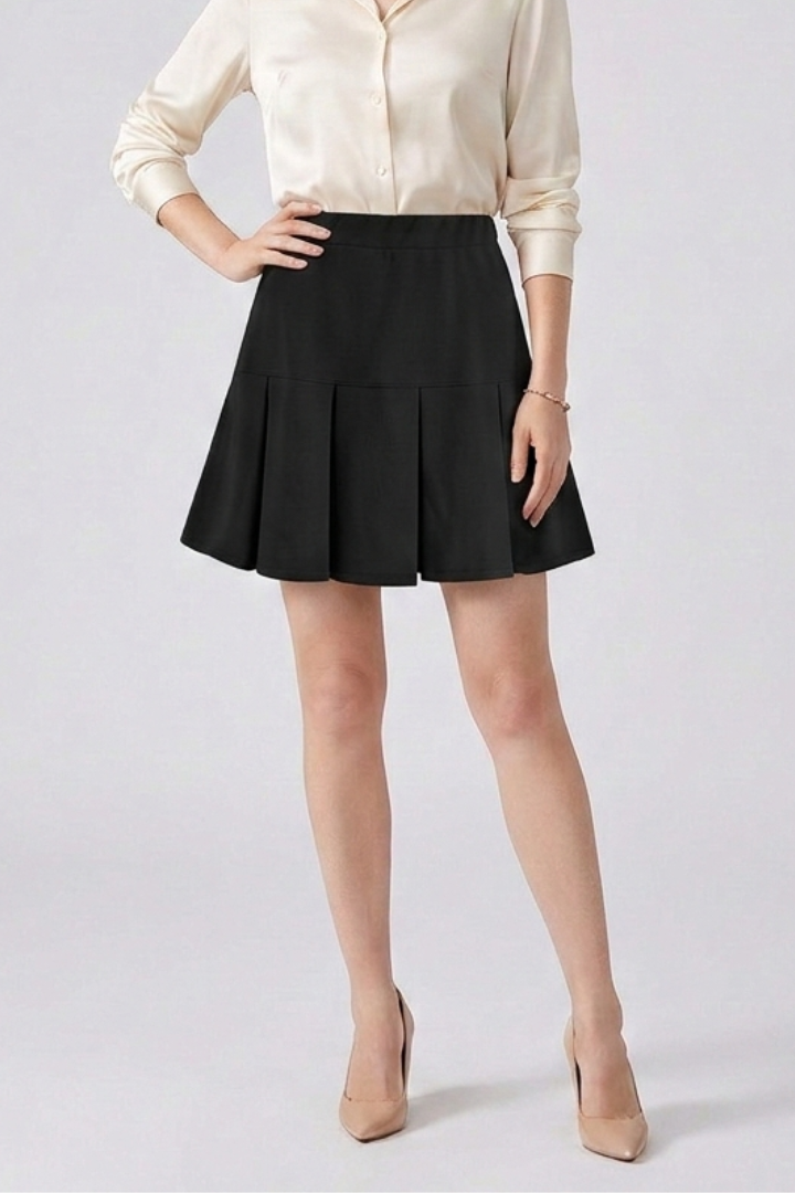 Fidelia | Women's Mini Skirt with Pleats and High Waist