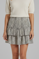 Gay | Women's Mini Skirt with Shirred Waist and Ruffle Layers
