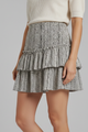 Gay | Women's Mini Skirt with Shirred Waist and Ruffle Layers