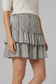 Gay | Women's Mini Skirt with Shirred Waist and Ruffle Layers