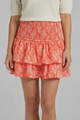 Gay | Women's Mini Skirt with Shirred Waist and Ruffle Layers
