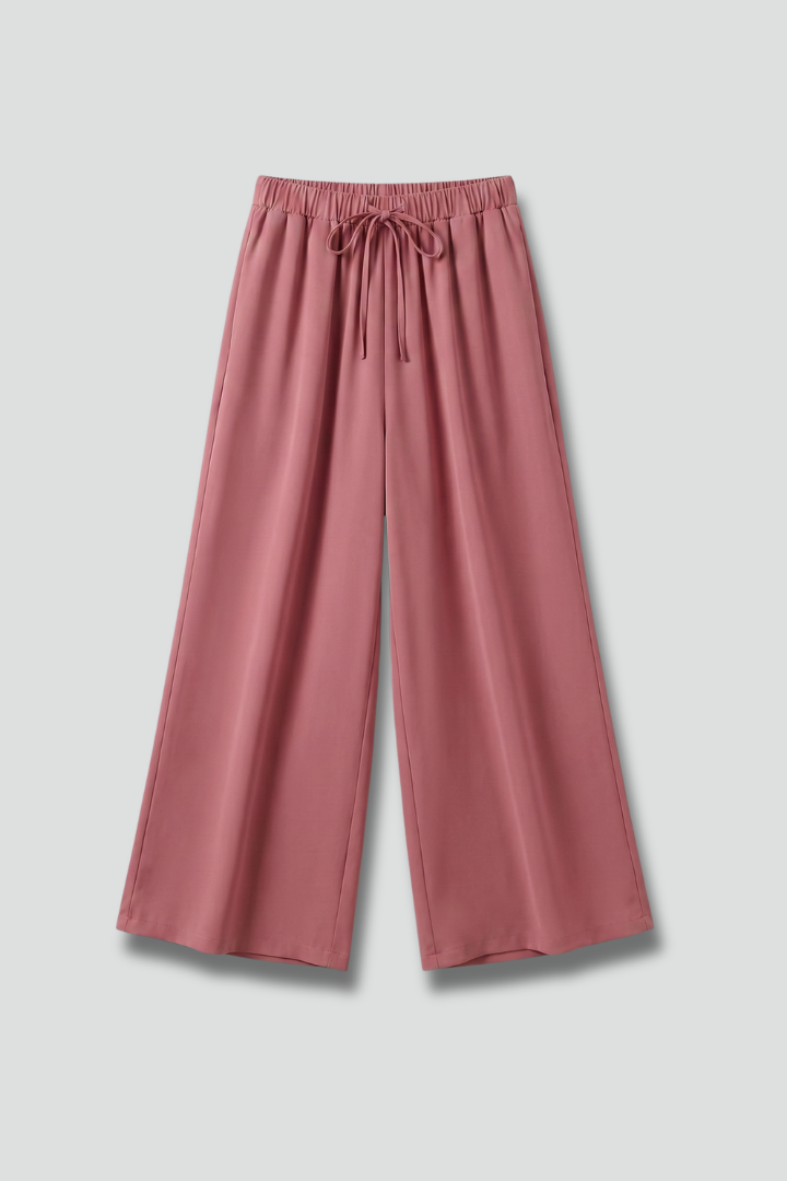 Effie | Women's Palazzo Trousers with Elastic Waist and Side Pockets