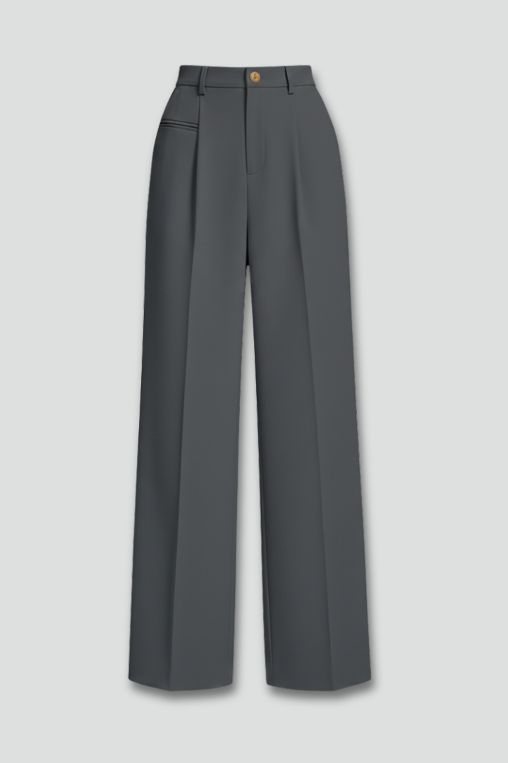 Asta | Women's Palazzo Trousers with Front Pleats and Back Pockets