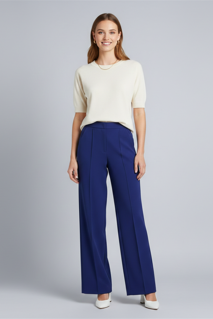 Clothilde | Women's Palazzo Trousers with High Waist and Pleats