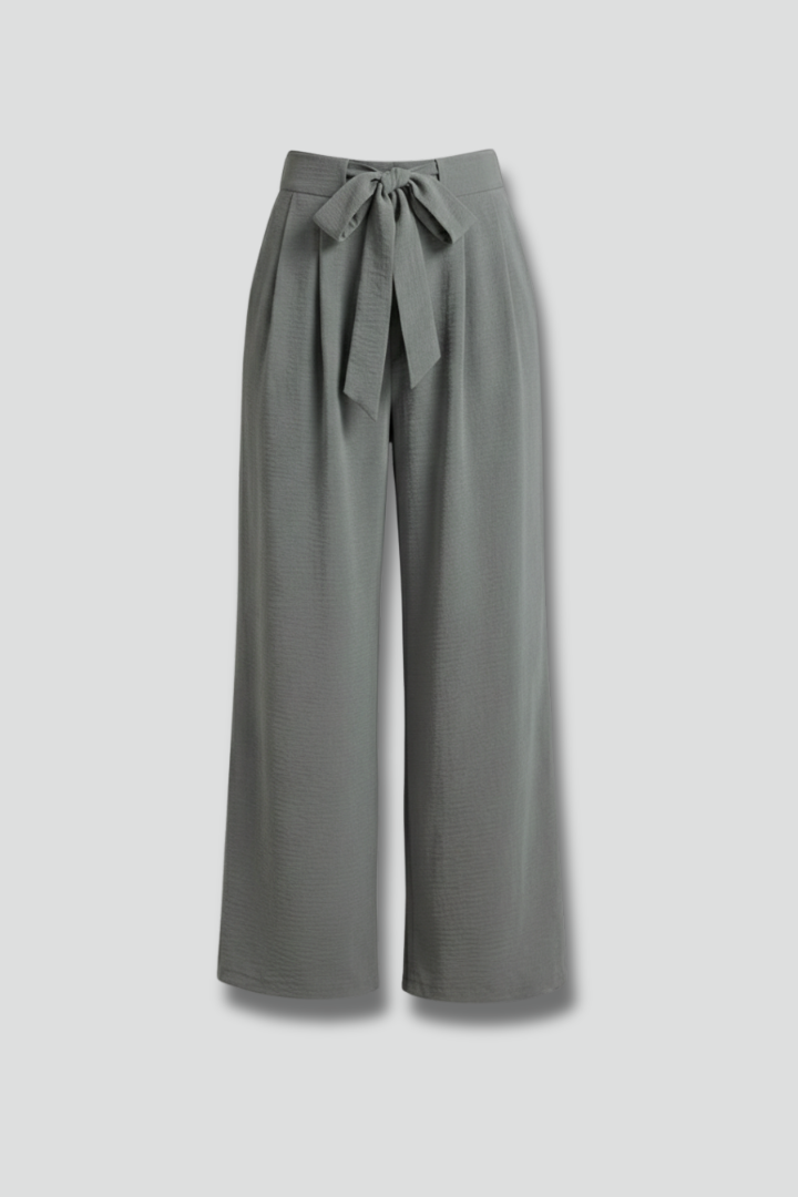 Clarabelle | Women's Palazzo Trousers with Tie Waist and