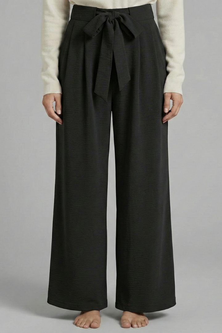 Clarabelle | Women's Palazzo Trousers with Tie Waist and