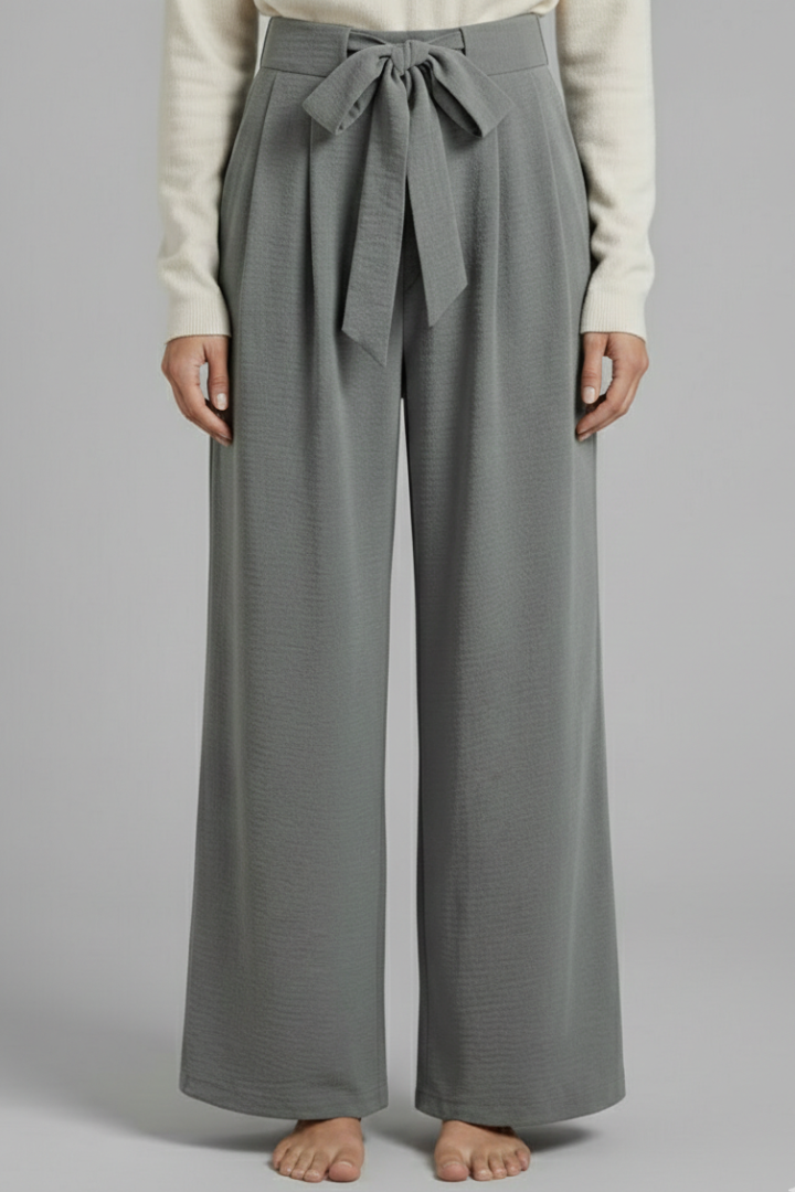 Clarabelle | Women's Palazzo Trousers with Tie Waist and