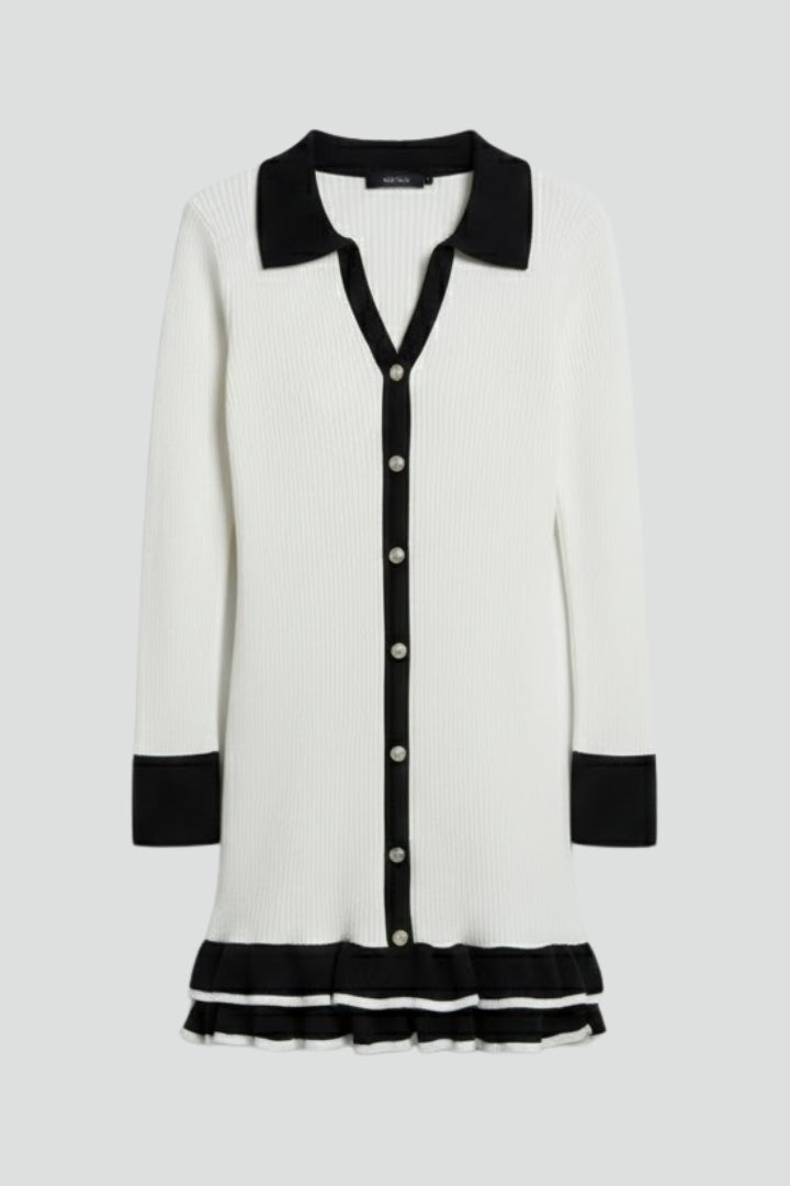 Madora | Women's Ribbed Button Down Dress with Structured Collar