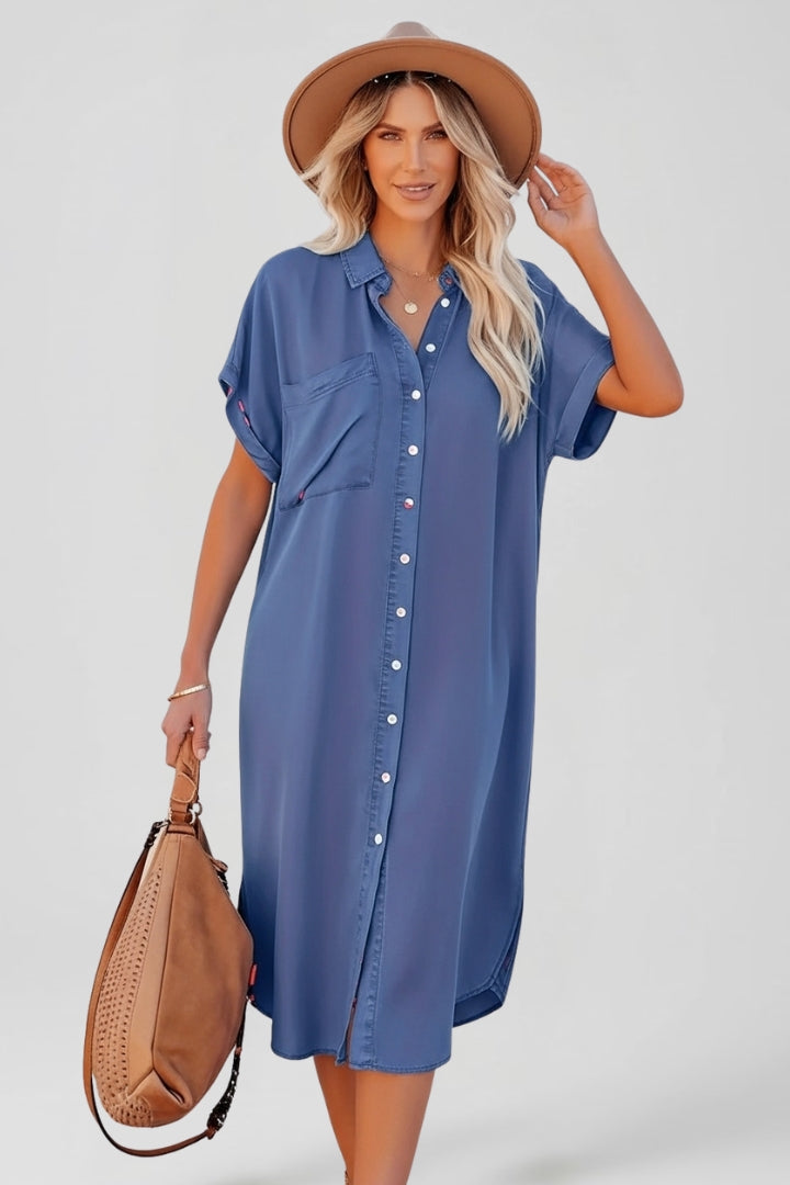 Querida | Women's Shirt Dress with Button Down Front