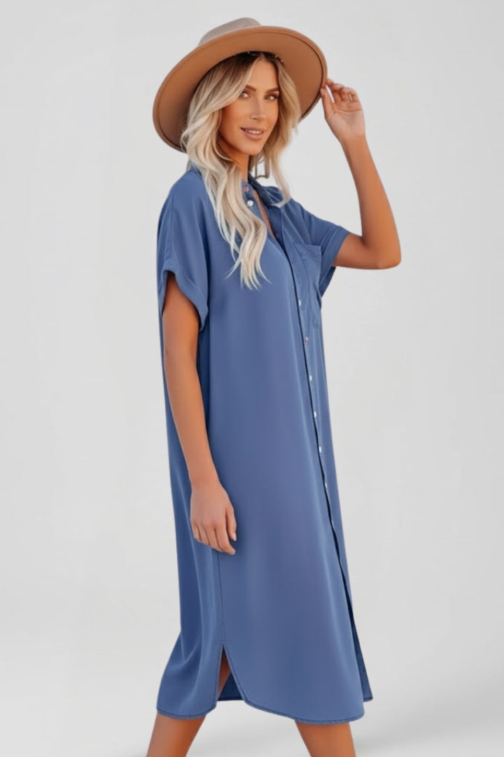 Querida | Women's Shirt Dress with Button Down Front