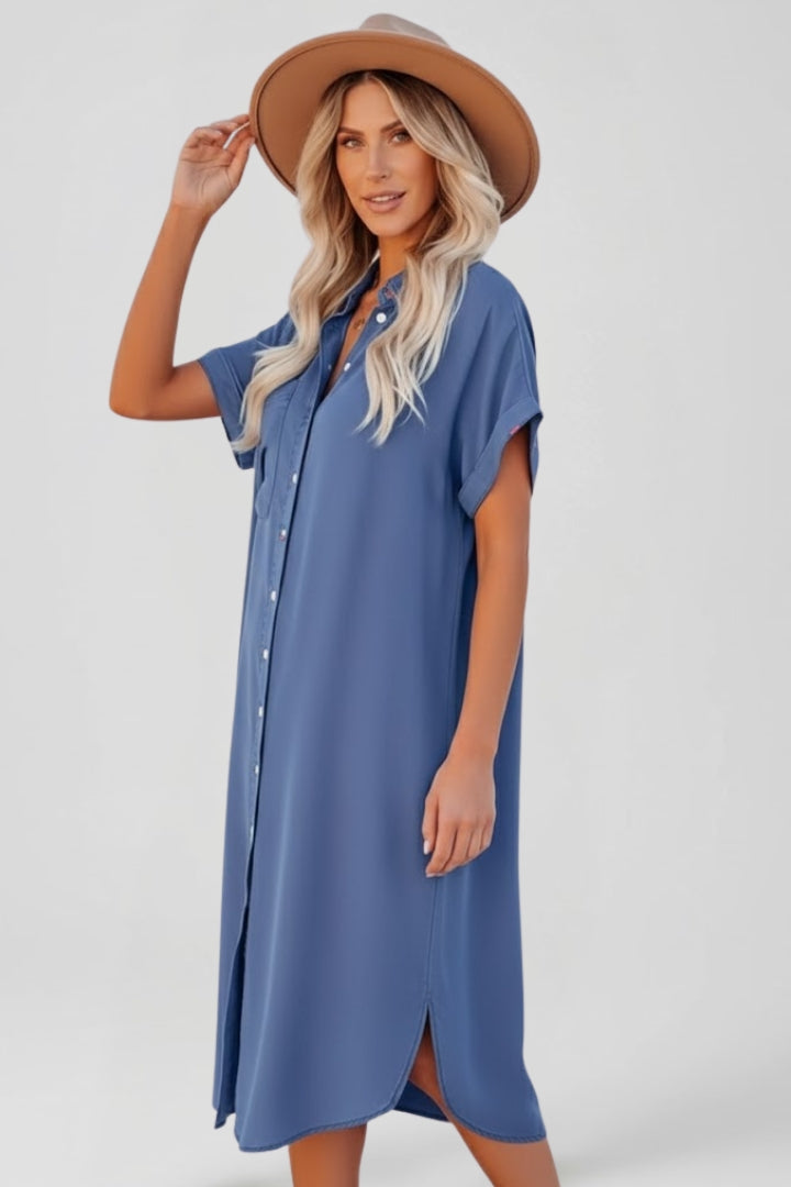 Querida | Women's Shirt Dress with Button Down Front