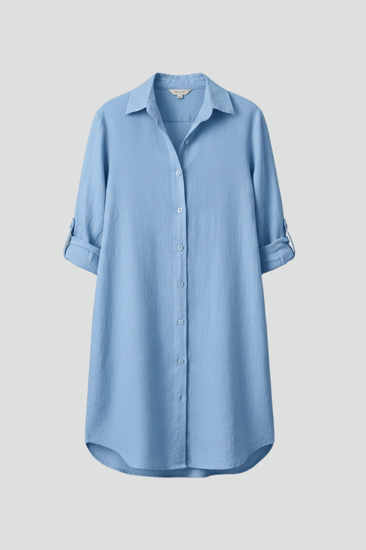 Sidonie | Women's Shirt Dress with Turned Collar and Button Closure