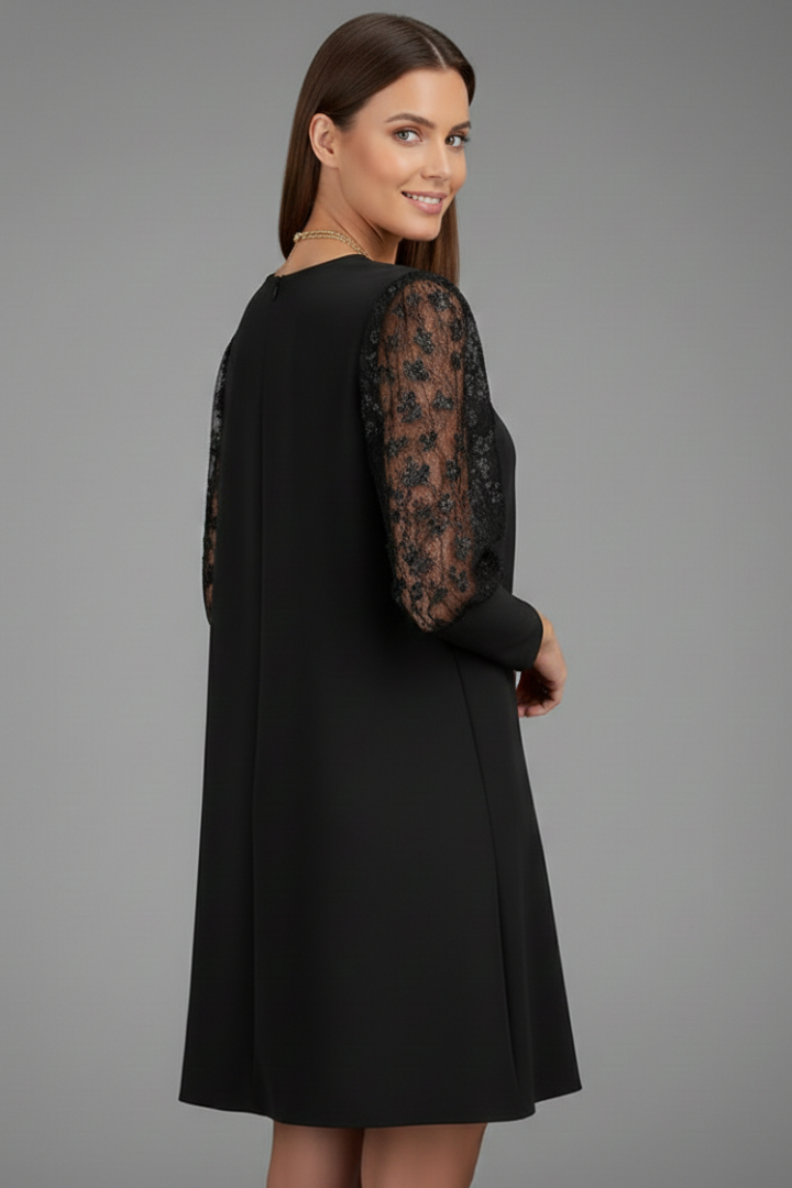 Malvina | Women's Short Dress with Lace Sleeves