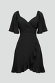 Nessia | Women's Short Dress with V-Neck and Ruffle Hem