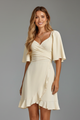 Nessia | Women's Short Dress with V-Neck and Ruffle Hem