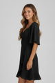 Nessia | Women's Short Dress with V-Neck and Ruffle Hem