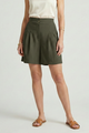 Katriel | Women's Shorts with Button Waist and Pleated Front