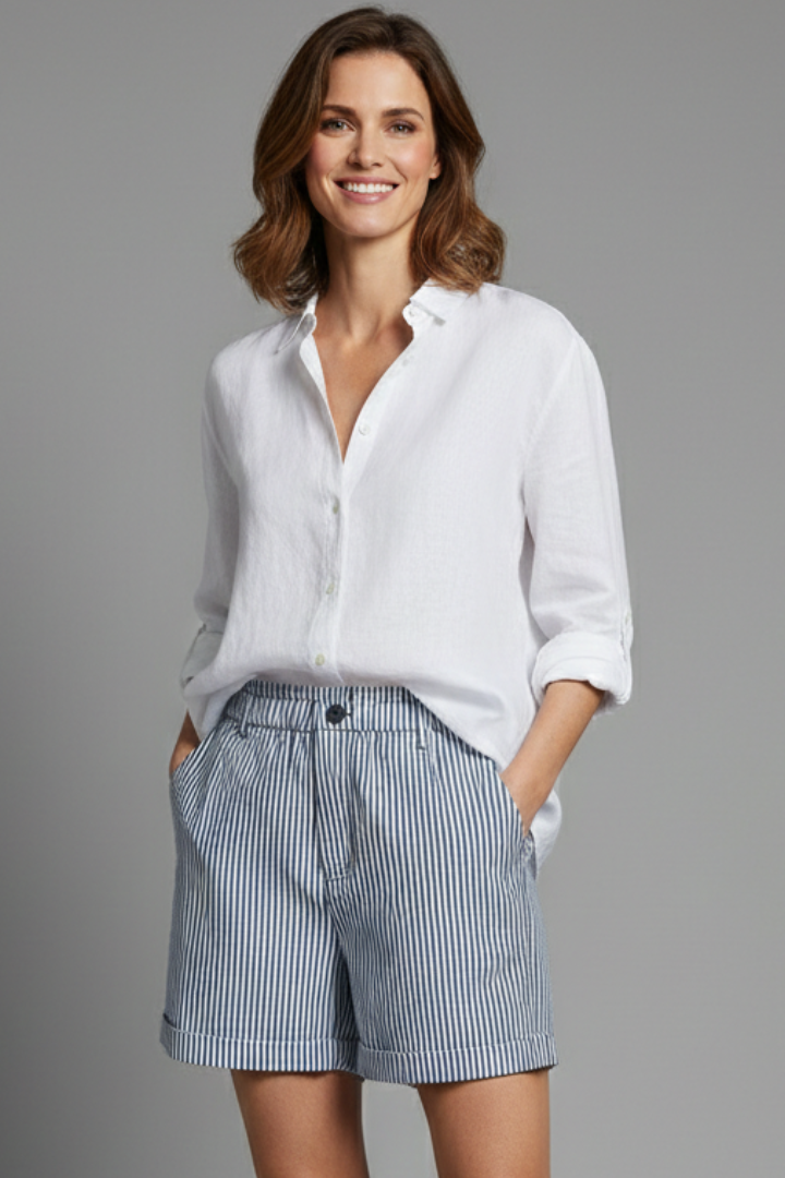Lamorna | Women's Shorts with Button Waist and Side Pockets