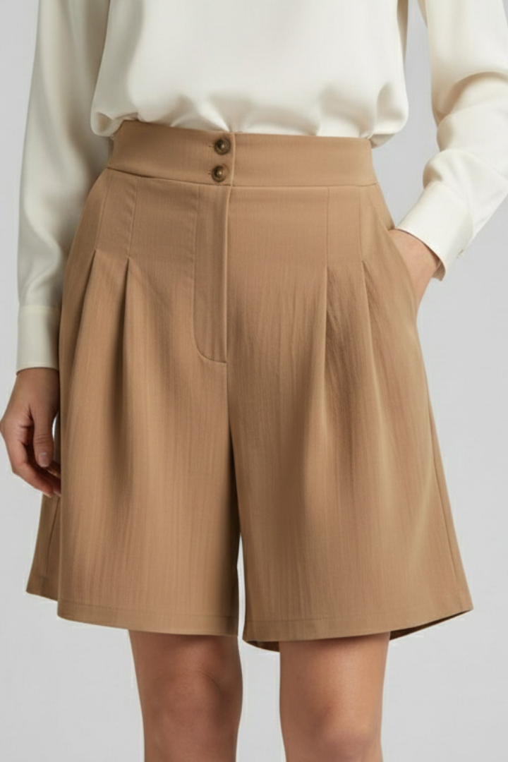 Kyra | Women's Shorts with Button Waist and Wide Legs