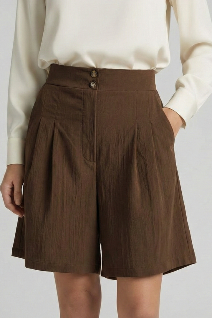 Kyra | Women's Shorts with Button Waist and Wide Legs