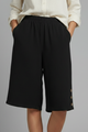 Lalage | Women's Shorts with Elastic Waist and Button Detail