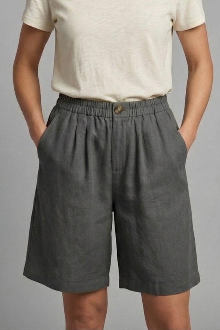 Leah | Women's Shorts with Elastic Waistband and Side Pockets